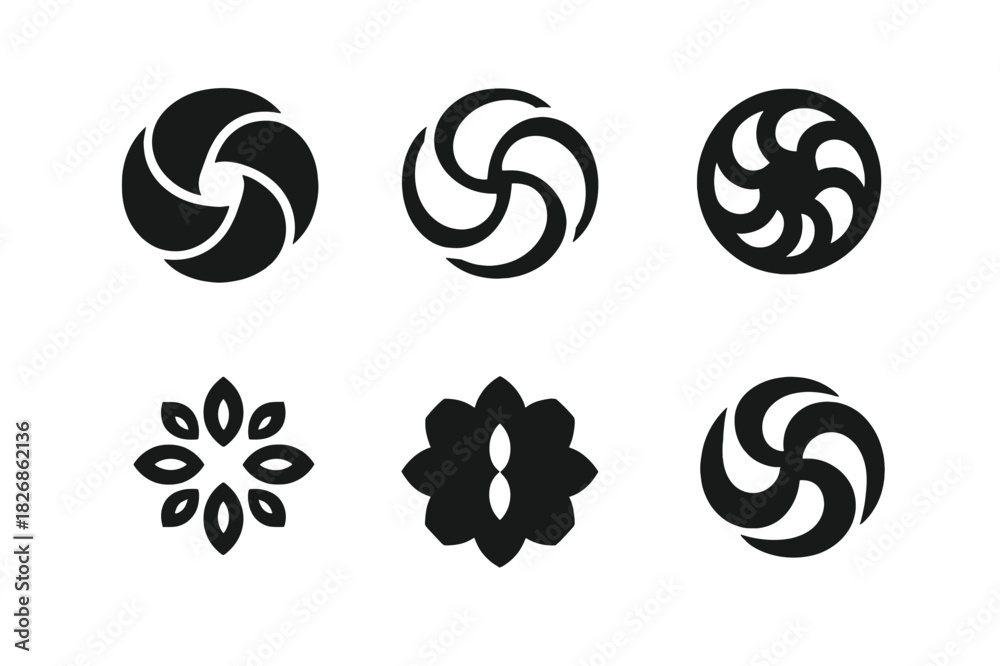 Obraz premium Timeless Fashion Icons. Timeless fashion and slow fashion principles. Icon set. Set Logo of timeless fashion: sustainable textile pattern. harmonious logo