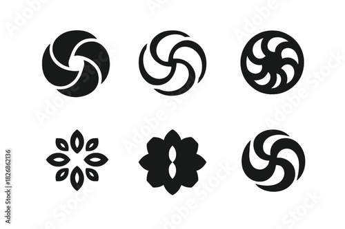 Timeless Fashion Icons. Timeless fashion and slow fashion principles. Icon set. Set Logo of timeless fashion: sustainable textile pattern. harmonious logo