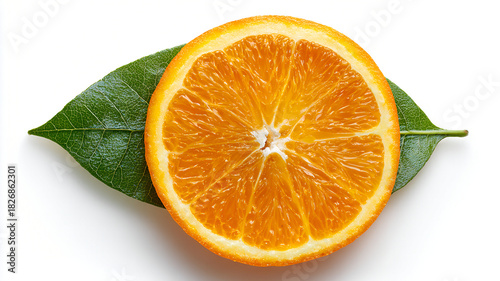 Fresh orange fruit with leaf isolated on white background, ripe orange, tasty orange with half of orange and orange slice, Juicy Citrus Fruit with Natural Taste and Vibrant Color.
