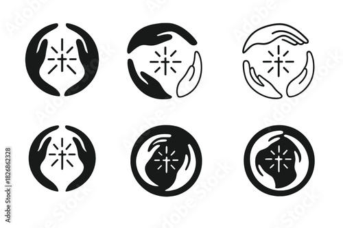 Religious Identity Icons. The relationship between religion and personal identity. Icon set. Set Logo of The relationship between religion and personal