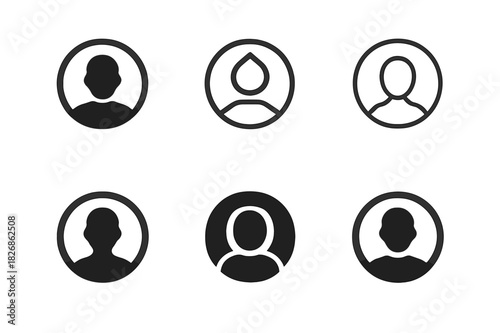 Personal Branding Icons. Personal branding online. Icon set. Set Logo of Personal branding online: Personal avatar. harmonious logo variations of the same