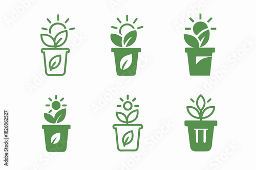 Waste-to-Energy Icons. renewable energy generation from waste. Icon set. Set Logo of renewable energy generation from waste: sustainable energy from organic