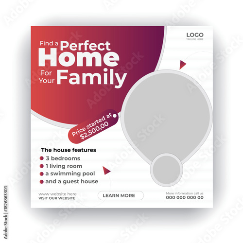 Modern furniture social media and Instagram post template design