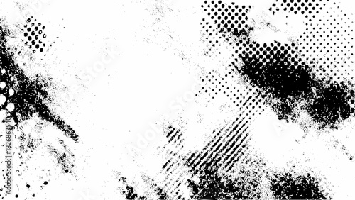 Distressed halftone grunge texture, rough overlay background element effect Vector, illustration