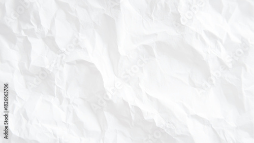White crumpled paper texture background with abstract creases and subtle folds. Vector, illustration
