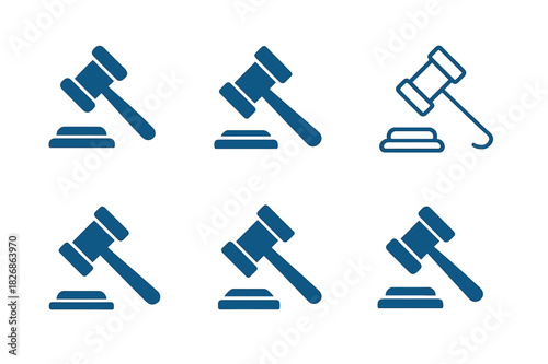 Civil Court Icon Set. Representation in civil court cases and legal settlements. Icon set. Set Logo of representation in civil court cases and legal
