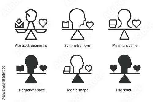 Student Mental Health Icons. Mental health support for students and young adults. Icon set. Set Logo of Mental health support for students and young adults: