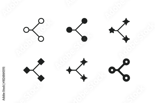 Constellation Icon Set. Constellations. Icon set. Set Logo of constellations: star cluster with connecting lines. harmonious logo variations of the same