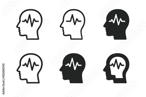 Decision-Making Icon Set. Improving decision-making in high-pressure situations. Icon set. Set Logo of improving decision-making in high-pressure situations: