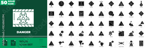 Danger Solid Editable Icons set