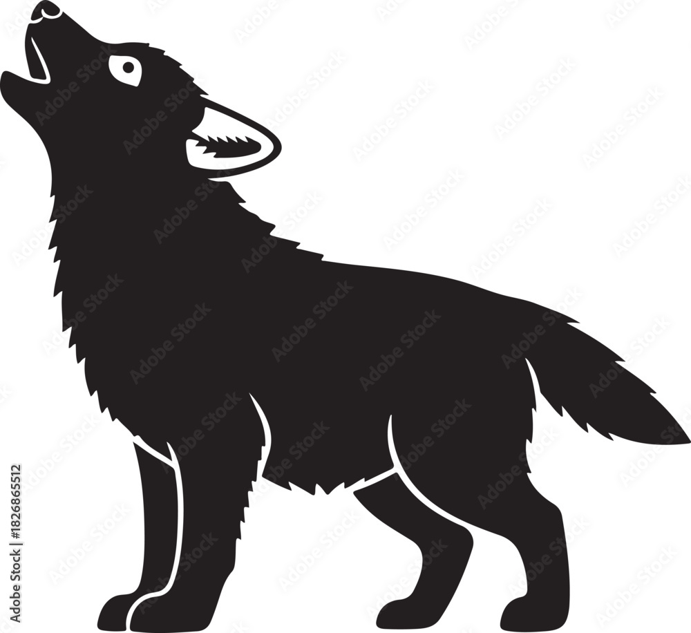Obraz premium Wolf howling vector illustration illustration