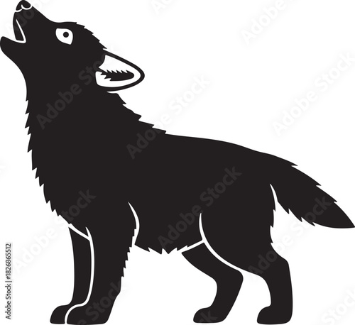Wolf howling vector illustration illustration