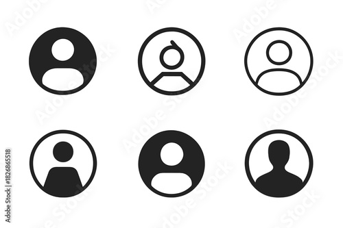 Personal Branding Icons. Personal branding online. Icon set. Set Logo of Personal branding online: Personal avatar. harmonious logo variations of the same