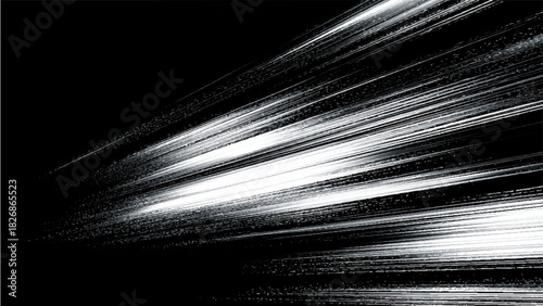 Abstract speed lines with white glowing trails creating dynamic motion effect. Vector, illustration