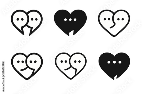 Youth Friendship Icons. Young people participating in social activities and friendships. Icon set. Set Logo of Young people participating in social activities