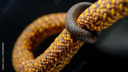 Video A close-up view of a snake curled around a rope, useful for designs related to nature, danger, or fascination