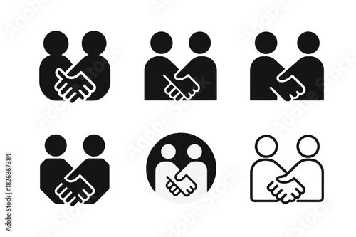 Friendship Trust Icons. Trust and honesty in communication between friends. Icon set. Set Logo of trust and honesty in communication between friends: linked