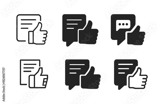 Feedback Logo Variations. The role of customer feedback in shaping marketing strategies. Icon set. Set Logo of feedback form. harmonious logo variations of the