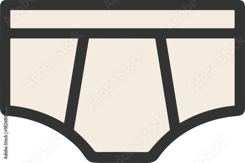 Flat icon of male white briefs underwear