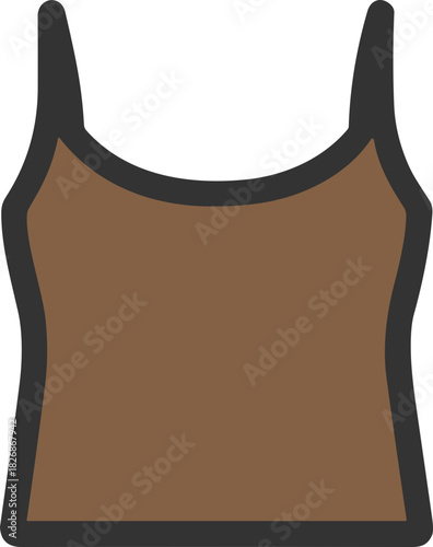 Minimal brown crop top flat icon
