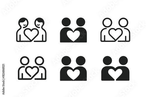 Trust and Honesty Logos. Trust and honesty in communication between friends. Icon set. Set Logo of trust and honesty in communication between friends: open