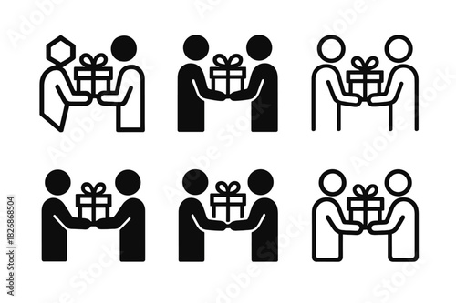 Harmonious Relationship Icons. Creating positive relationship habits for long-term success. Icon set. Set Logo of creating positive relationship habits for