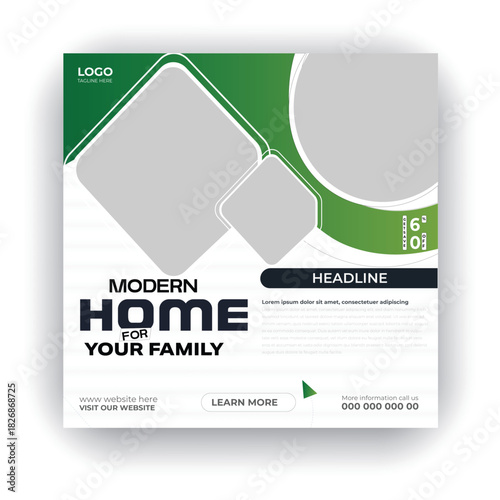 Modern furniture social media and Instagram post template design