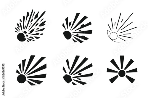 Chemical Hazard Icons. Chemical safety labels. Icon set. Set Logo of hazard communication: explosive material symbol. harmonious logo variations of the same