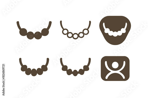 Educational Toys Logos. Educational toys. Icon set. Set Logo of Educational toys: counting beads on string. harmonious logo variations of the same emblematic