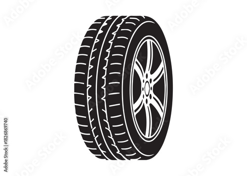 Tire icon, Tire silhouette vector