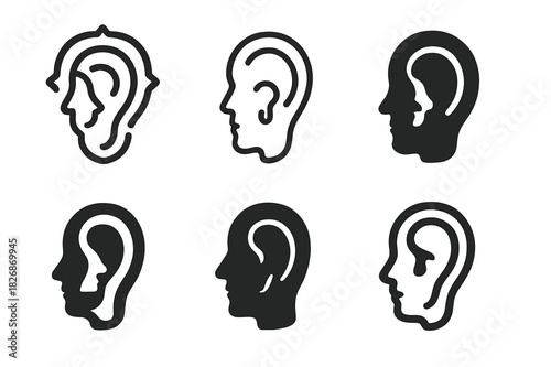 Therapist Logo Variations. A Therapist Listening Attentively to a Patient During a Counseling Session. Icon set. Set Logo of A Therapist Listening Attentively