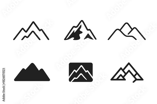 Nature-Inspired Logo Variations. Graphic design trends nature inspired design example. Icon set. Set Logo of Graphic design trends nature inspired design