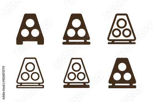 Woodworking Logo Variations. Woodworking projects for home decor. Icon set. Set Logo of Woodworking projects for home decor: tabletop wine rack. harmonious