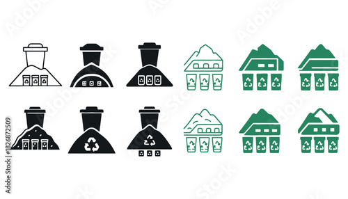 Recycling and waste management concept vector icon illustration