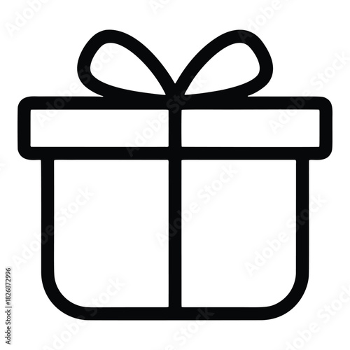 Vector Illustration of a Gift Box with Ribbon Bow 