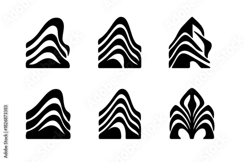 Architectural Icon Set. photographs of awe-inspiring architecture and design. Icon set. Set Logo of photographs of awe-inspiring architecture and design: