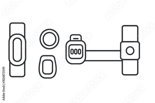 Minimalist line symbols for wearable technology and fitness tracking devices
