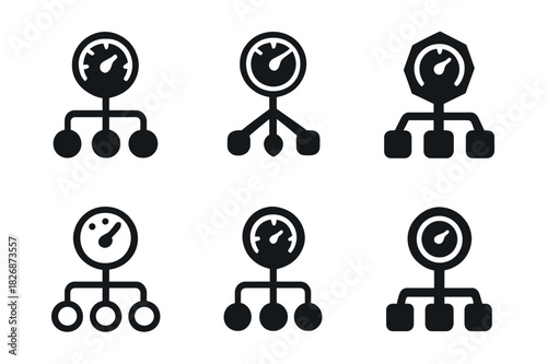 Decision-Making Logos. Improving decision-making in high-pressure situations. Icon set. Set Logo of improving decision-making in high-pressure situations: