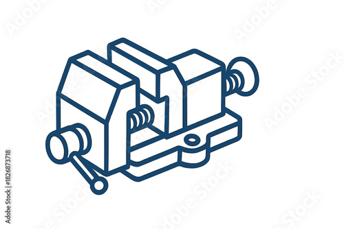 Sturdy metal bench vise with adjustable screw mechanism for workshop equipment