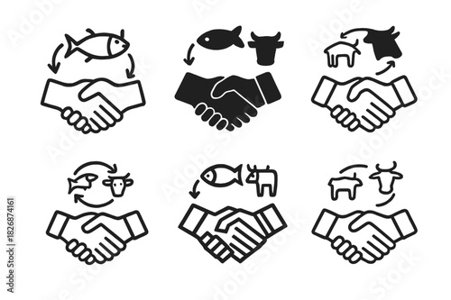 Ancient Trade Icons. History of Trade and Commerce in Ancient Civilizations. Icon set. Set Logo of History of Trade and Commerce in Ancient Civilizations: