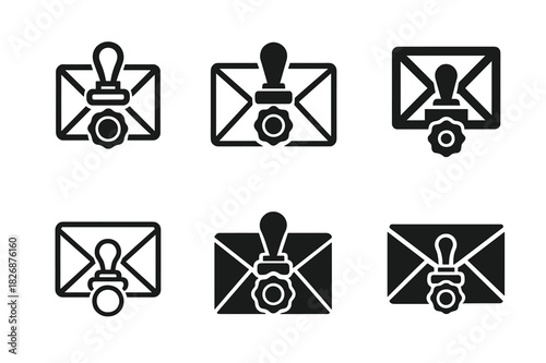 Law Logo Variations. Law enforcement agents handling legal documentation and investigations. Icon set. Set Logo of Law enforcement agents handling legal