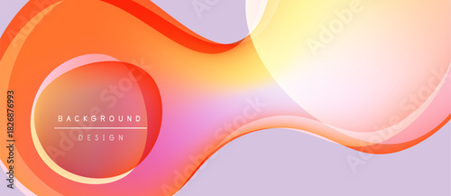 Abstract fluid shapes, warm colors blend. Orange, yellow hues dominate design. Minimalist text reads background design. Smooth gradients create dynamic visual flow.