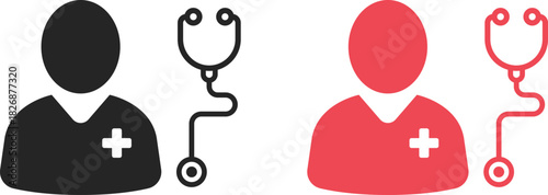 Doctor medical officer with stethoscope icon vector design