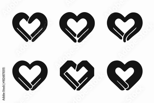 Positive Relationship Logos. Creating positive relationship habits for long-term success. Icon set. Set Logo of creating positive relationship habits for