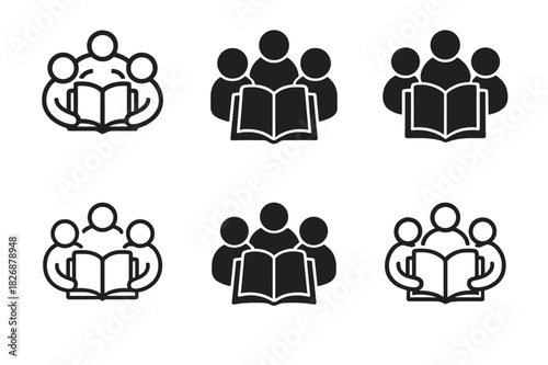 Youthful Social Icons. Young people participating in social activities and friendships. Icon set. Set Logo of Young people participating in social activities