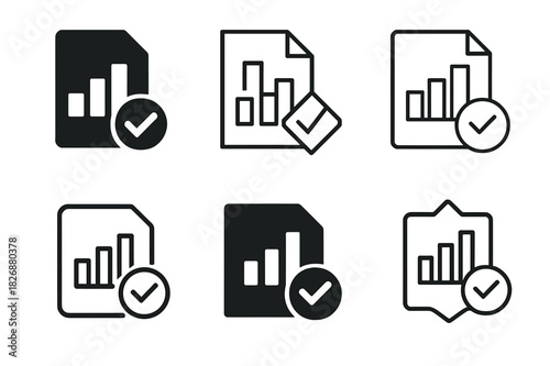 Logo Variations Grid. Learning goals reflection sheet. Icon set. Set Logo of reflection sheet: progress tracking chart. harmonious logo variations of the same