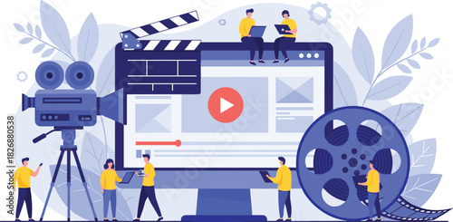 Global Law and Justice Concept Vector Illustration with Tiny Lawyers and People Working Around a Giant Gavel, World Globe, Scales of Justice, and Stacked Legal Books for International Regulations and 