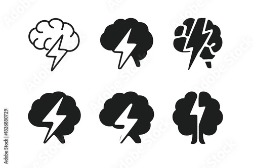 Decision-Making Icons. Improving decision-making in high-pressure situations. Icon set. Set Logo of improving decision-making in high-pressure situations: