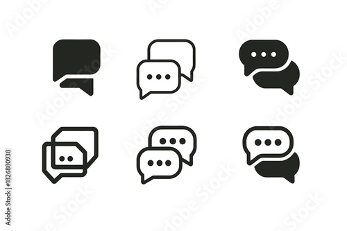 Dialogue Icon Variations. dialogue exchange. Icon set. Set Logo of dialogue exchange: chat conversation icon. harmonious logo variations of the same emblematic