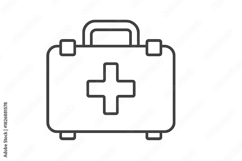 Obraz premium Portable first aid kit box used for emergency medical treatment and health care